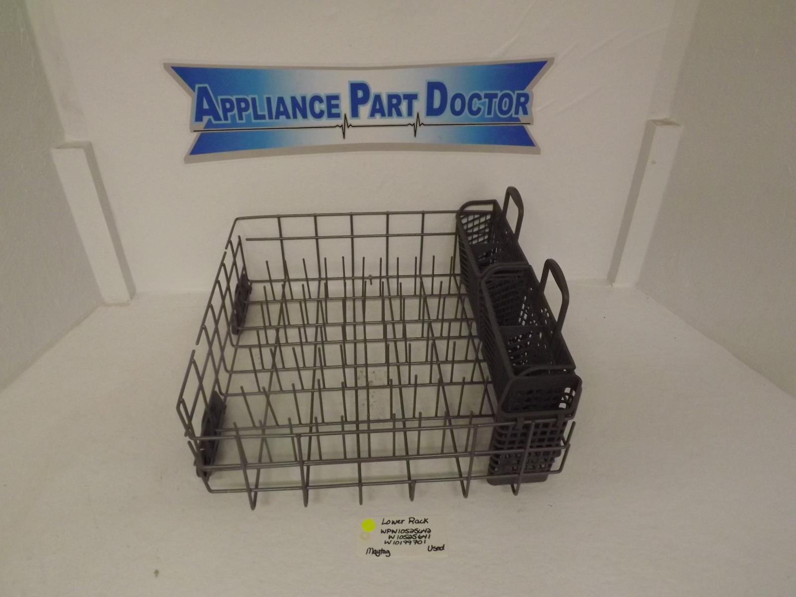 Maytag Dishwasher WPW10525642 W10525641 W10199701 Lower Rack Used Maytag Dishwasher WPW10525642 W10525641 W10199701 Lower Rack Used